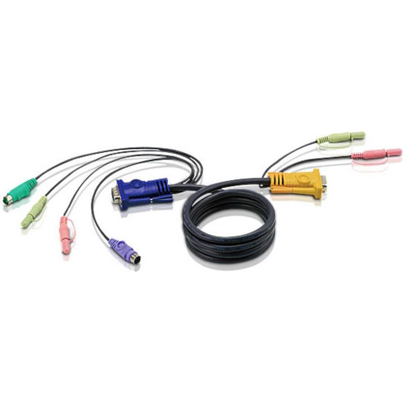 Aten PS/2-KVM-Kabel mit 3-in-1-SPHD und Audio, KVM-Switch Kabel