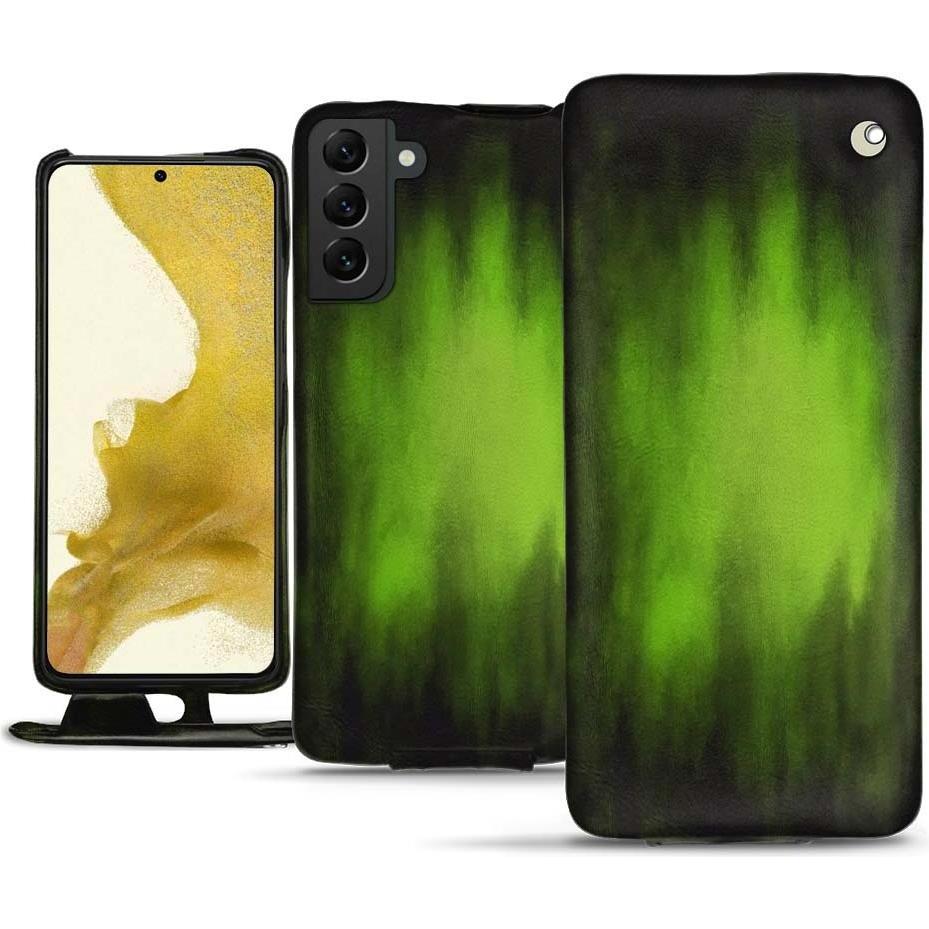 Noreve Lederschutzhülle vertikal (Samsung Galaxy S22), Smartphone Hülle, Grün