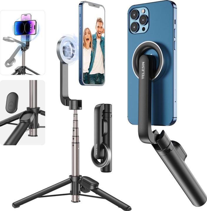 Actual product image Telesin magnetic Mini selfie stick for mobilephones