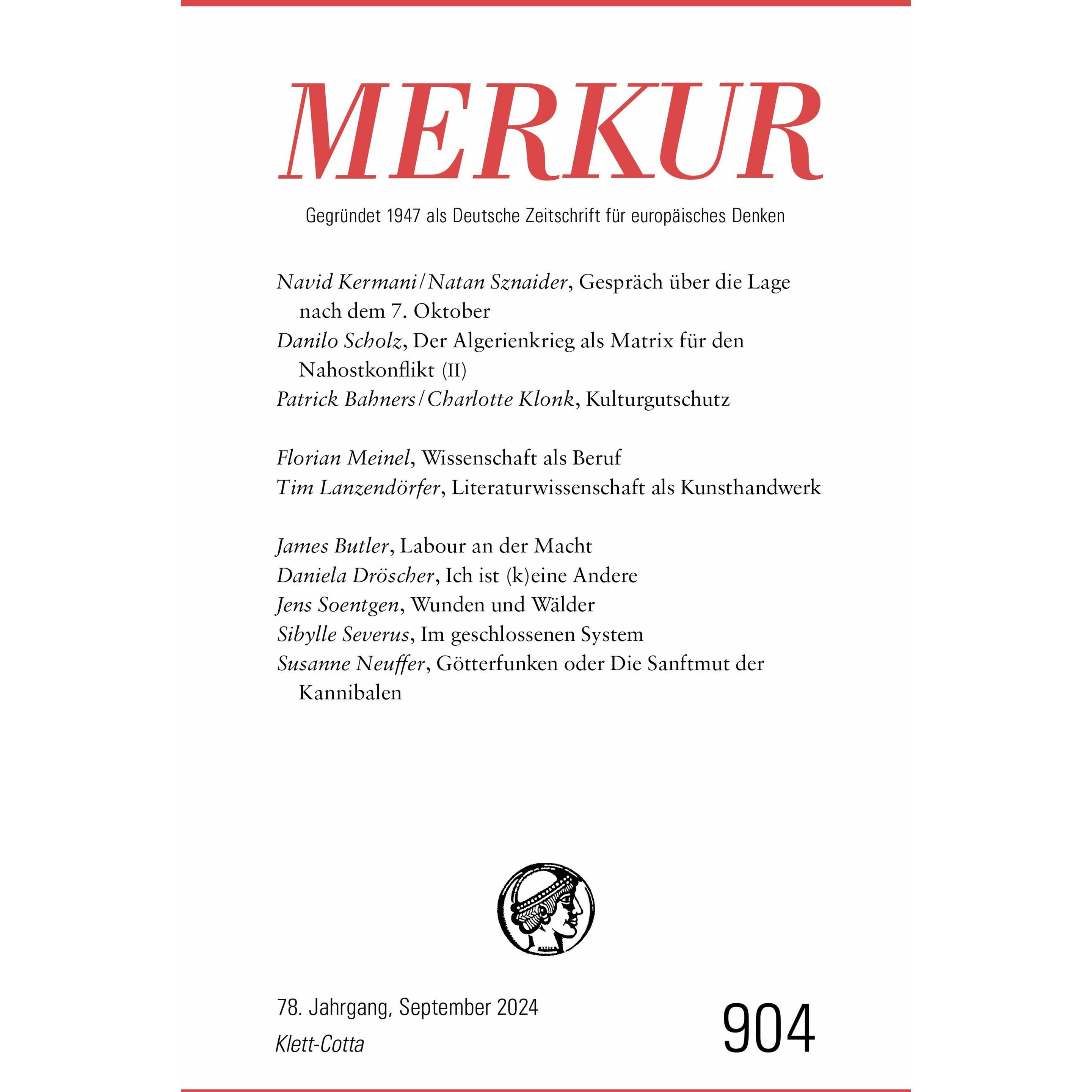 MERKUR 9/2024, Jg.78, Belletristik von Christian Demand, Ekkehard Knörer