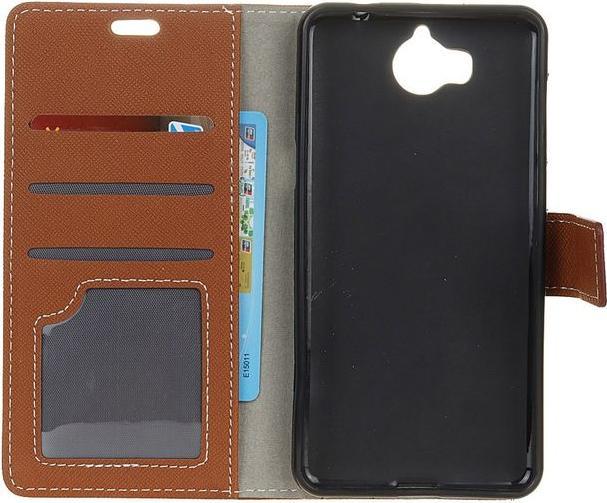 Immagine prodotto MU Classic Copertina in pelle con motivo a croce (Huawei Y6 (2017), Huawei Y5 (2017))