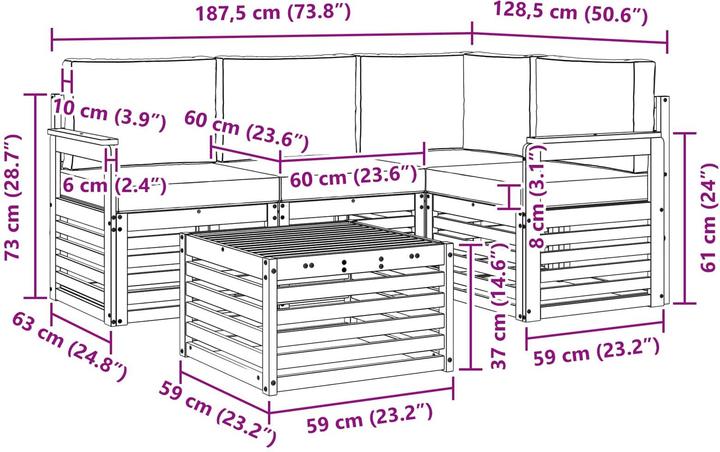 Produktbild vidaXL Outdoor-Sofagarnitur