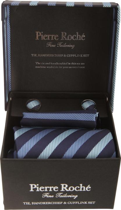 Produktbild Pierre Roche GeschenkSet mit Krawatte Einstecktuch und Manschettenknöpfen