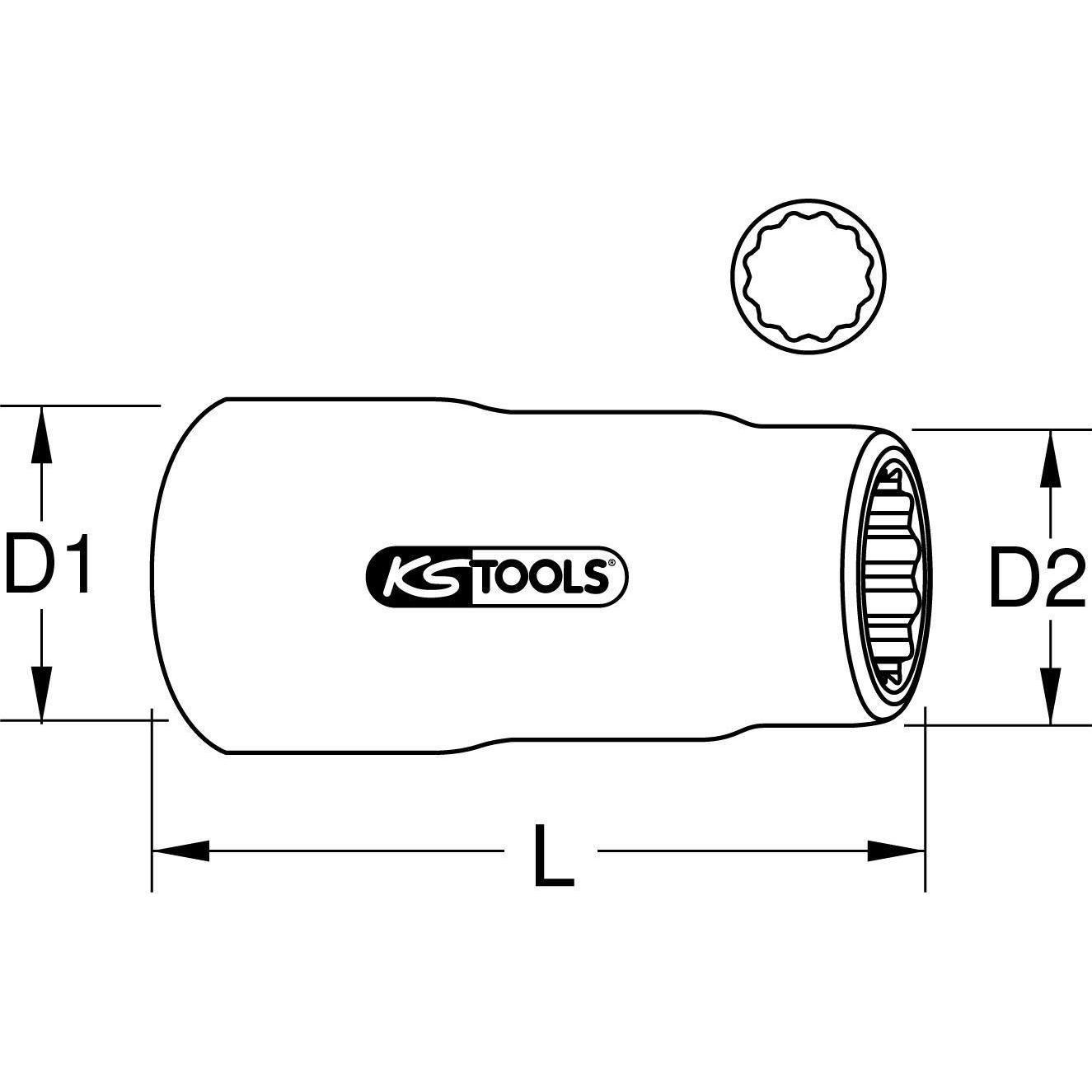 Thumbnail - KS Tools, Steckschlüssel + Stecknuss, 3/8" Stecknuss mit Schutzisolierung (22 mm)