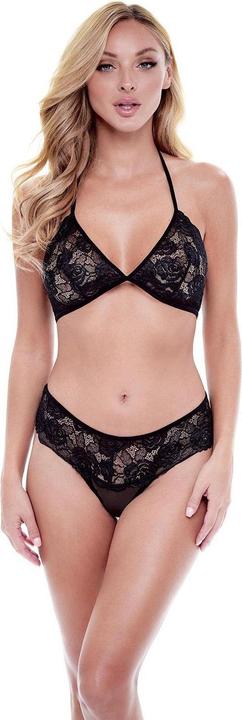 Actual product image Baci XGEN 2Pc Eco Bra & Panty Set - Alluring Black Lace Bra and Panty Set - Size M/L (UK Size 12-14) (M, L)