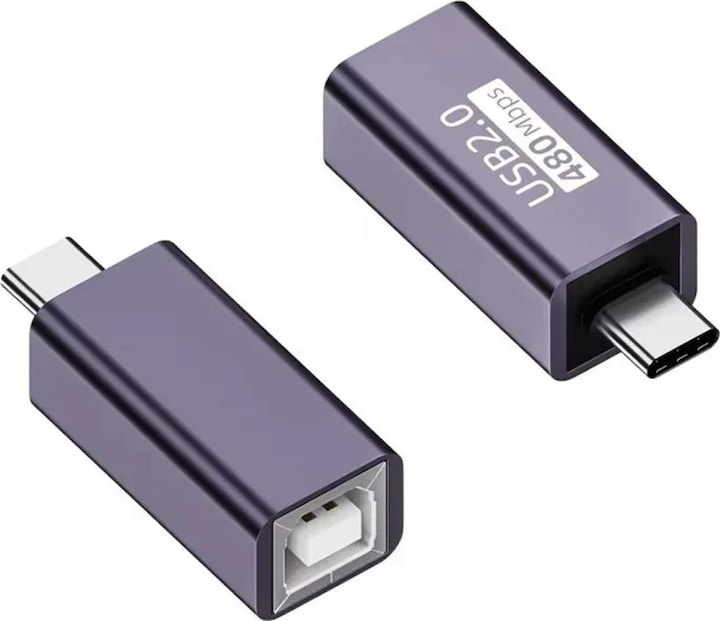 Produktbild PowerGuard USB B 2.0 Buchse (female) auf USB-C (male) Adapter (USB 2.0)