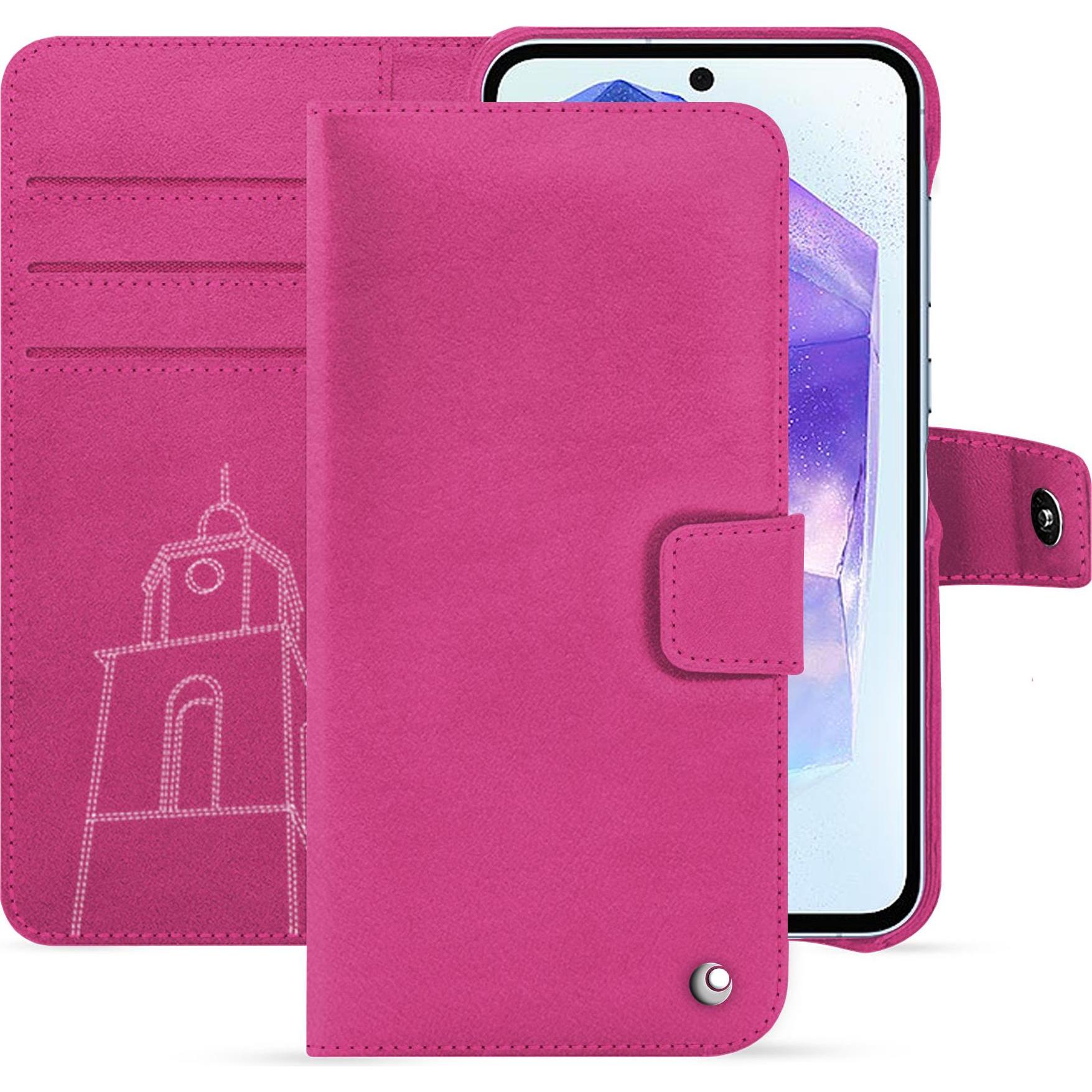 Noreve Lederschutzhülle Samsung Galaxy A55 (Samsung Galaxy A55), Smartphone Hülle, Rosa