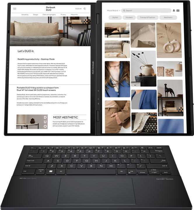 Image du produit ASUS Zenbook Duo OLED (14.02", Intel Core Ultra 9 185H, 32 Go, 1000 Go, CH)