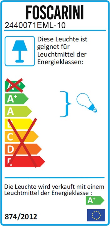 Energie-Label Foscarini Rituals 2 MyLight Pendelleuchte