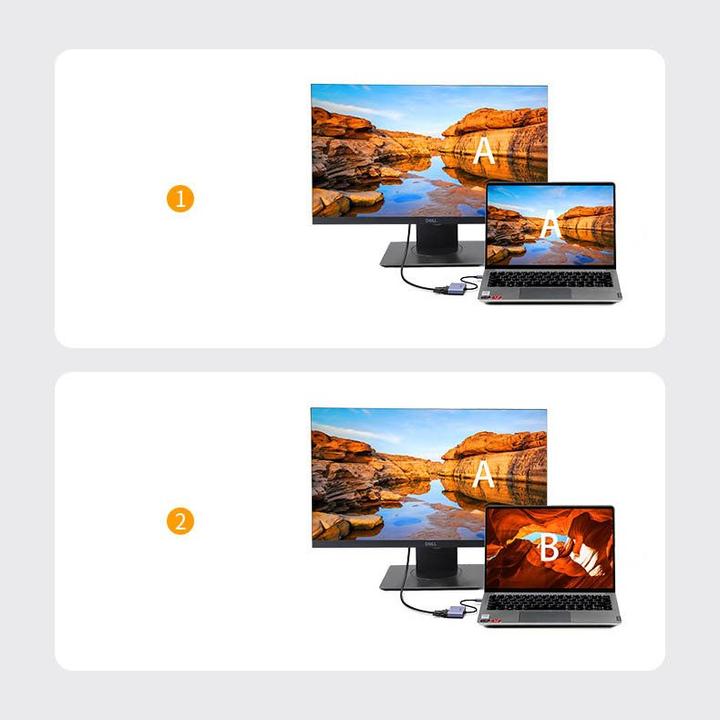 Immagine prodotto Ugreen adattatore convertitore USB - HDMI 1.3 (1920 x 1080@60Hz) + VGA 1.2 (1920 x 1080@60Hz) grigio