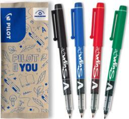 Pilot FlowPack V-Sign Pen 1 schwarz, 1 blau, 1 rot, 1 grün (Multicolore, 4 x)