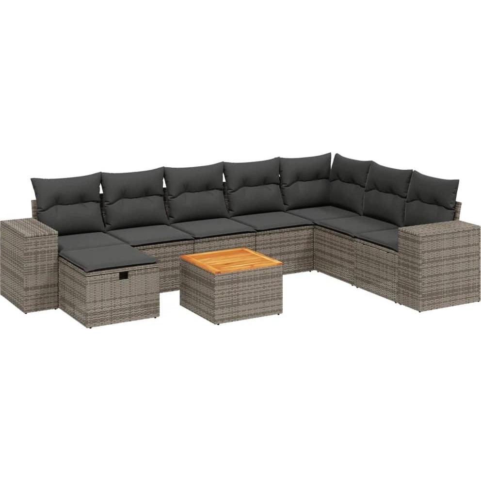 VidaXL, Gartenlounge, 10-tlg. Garten-Lounge-Set mit Kissen