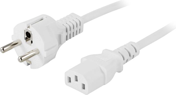 Deltaco Kbl apparatkabel jordad rak 0.5m vit (0.50 m)