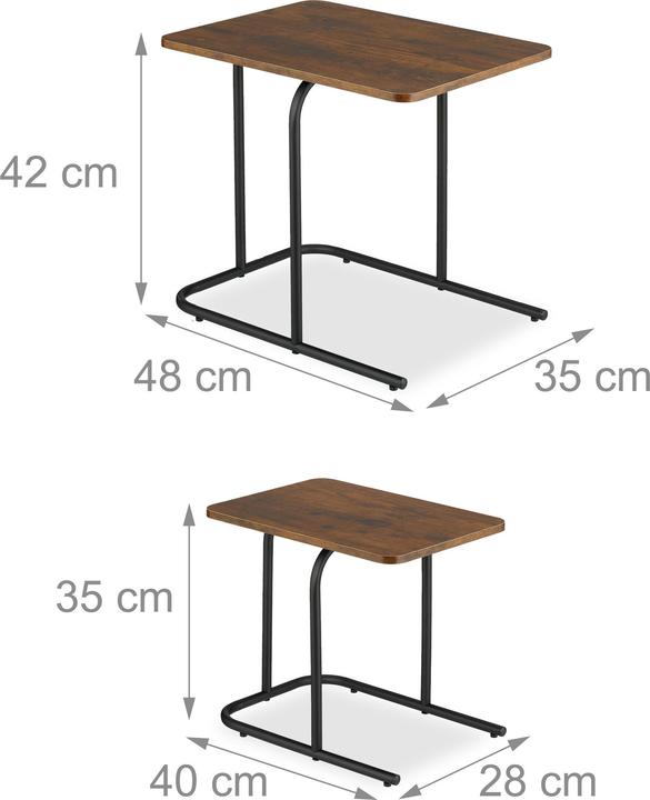 Image du produit Relaxdays ensemble de 2 tables d'appoint