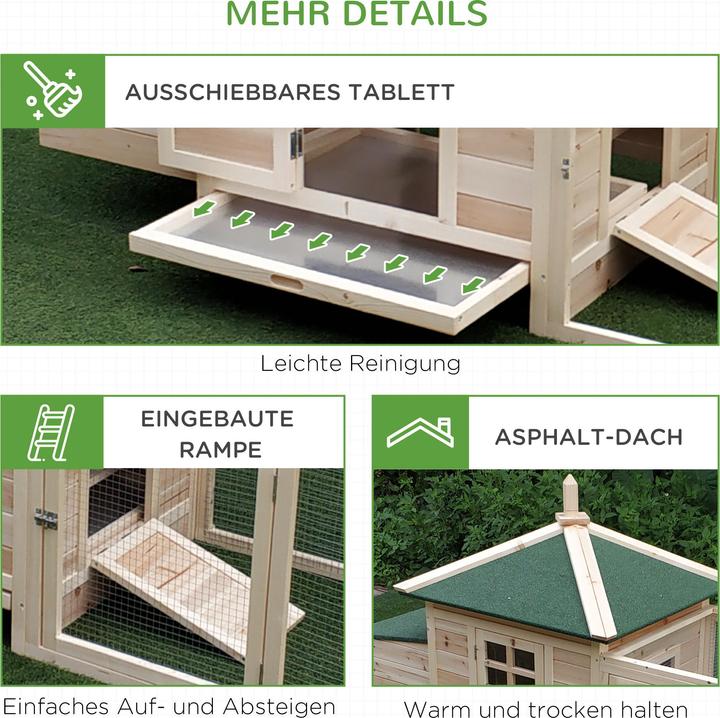 Produktbild PawHut Hühnerstall mit Freigehege