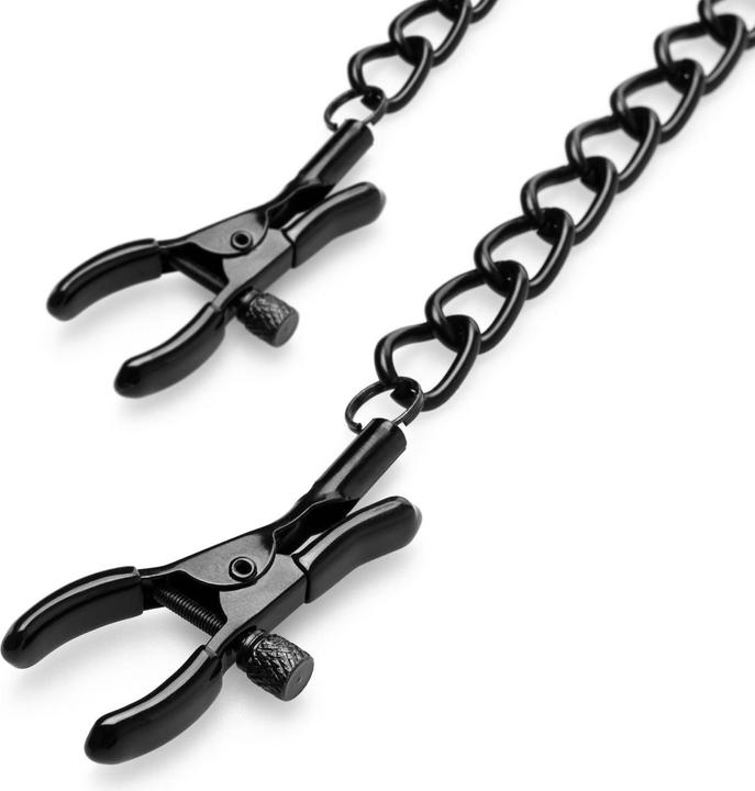 Actual product image Magic Silk Nipple Clamps with Chain - Black