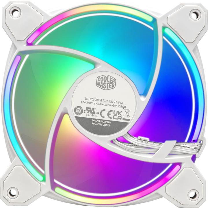 Actual product image Cooler Master MasterFan MF120 Halo 2 White Edition 3in1 (120 mm, 3 x)