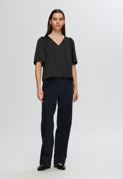 Actual product image Selected Femme Satin blouse with 2/4 sleeves (38)