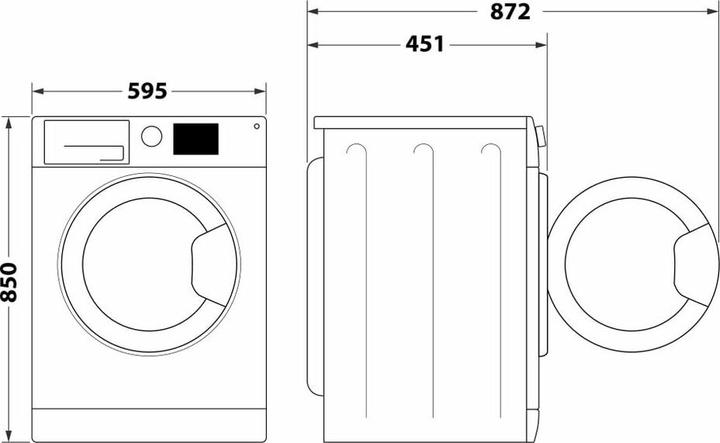 Produktbild Whirlpool WSB 725 D DE Frontlader-Waschmaschine 7 kg 1200 U/min Weiss (7 kg, Links)