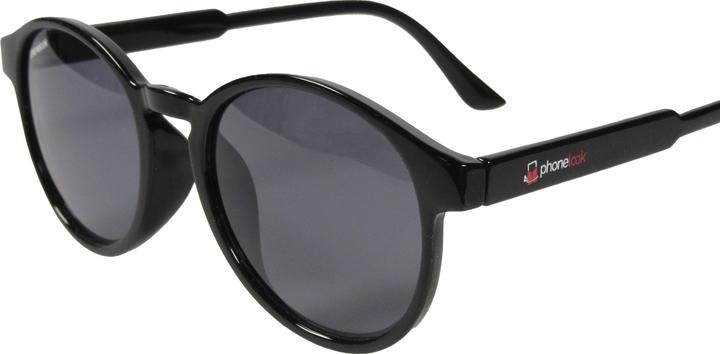 Produktbild PhoneLook UV400 Runde schwarze Sonnenbrille – ultraleicht, modernes Design + Transporttasche Schwarz