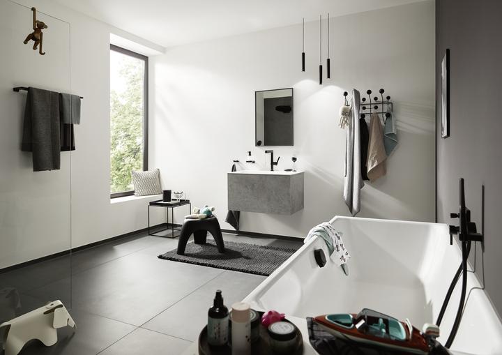 Produktbild hansgrohe Doppelbadetuchhalter AddStoris, 648mm mattschwarz