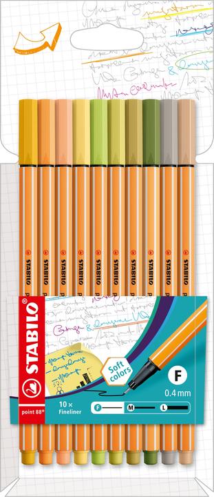 Produktbild STABILO point 88 Fineliner (Mehrfarbig, 10 x)