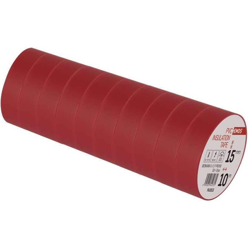 Thumbnail - Emos, Klebeband, Isolierband PVC 15mm/10m Rot, 10 Stk. (15 mm)
