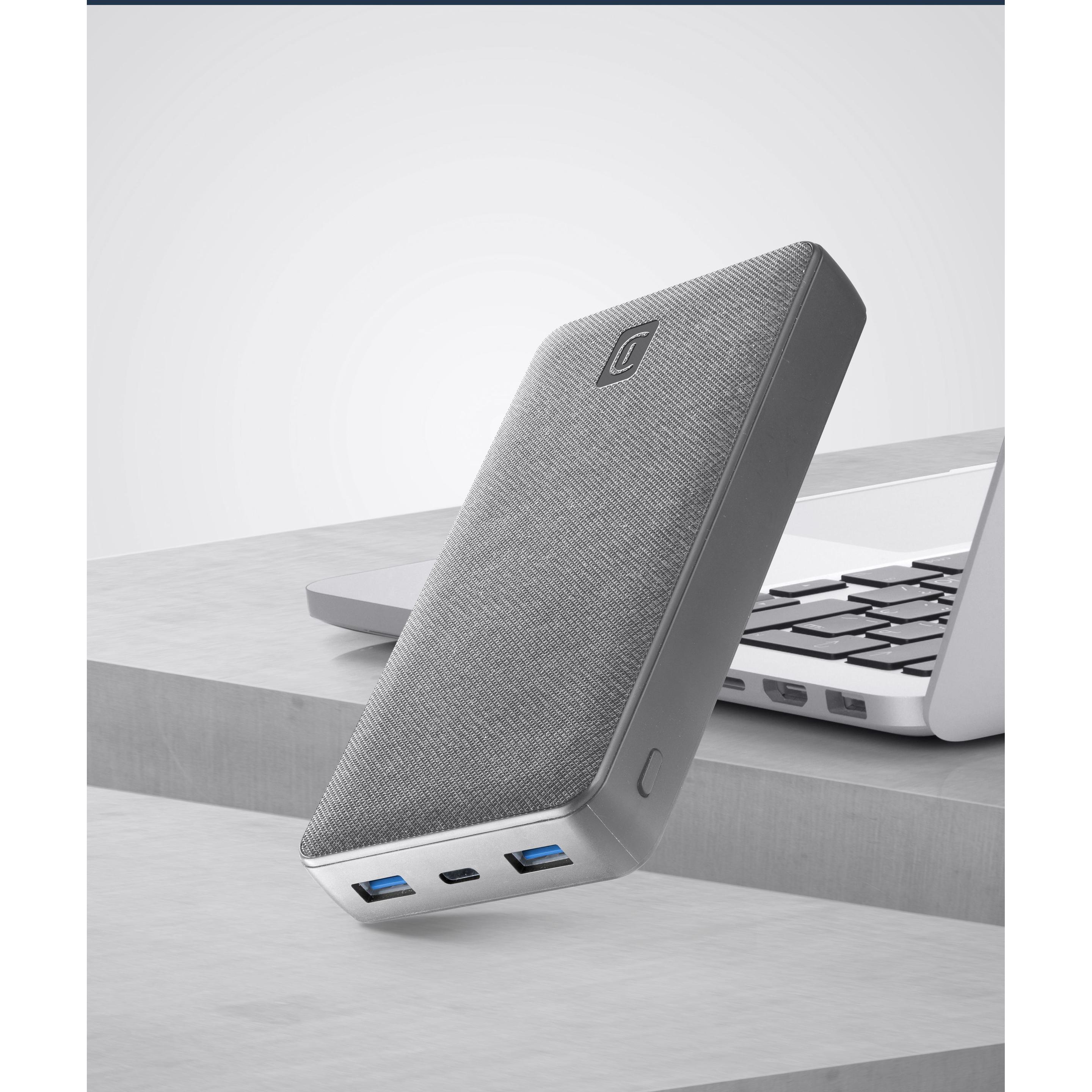 Thumbnail - Cellularline Shade Laptop 20000 (20000 mAh, 65 W, 74 Wh), Powerbank, Grau