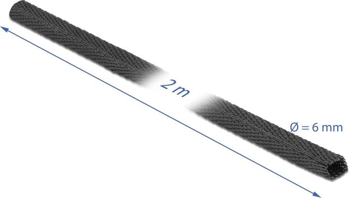 Produktbild Delock Gewebeschrumpfschlauch 2 m x 6 mm Schrumpfungsrate 2:1 schwarz (1 x)