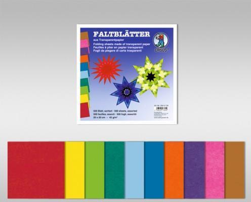 Image du produit Ursus Papier transparent dépliant 10x10cm UE=500 feuilles 10 couleurs assorties (42 g/m², 500 x)