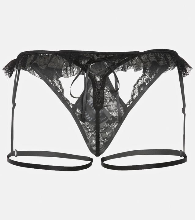 Produktbild Ulla Popken String, abnehmbare Stockings, Spitze (60)