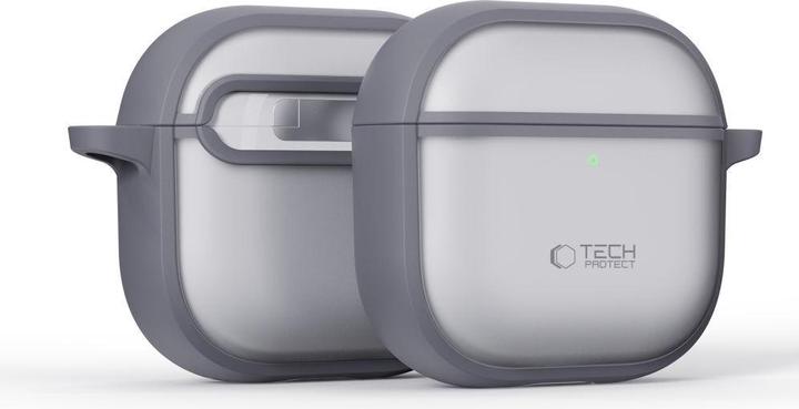 Actual product image Tech-Protect Slim Hook Case for AirPods 4 - Gray (Headphone sleeve)