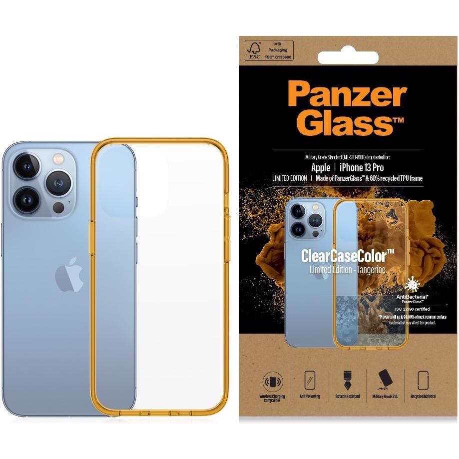 PanzerGlass Clear Case (Apple iPhone 13 Pro), Smartphone Hülle, Orange