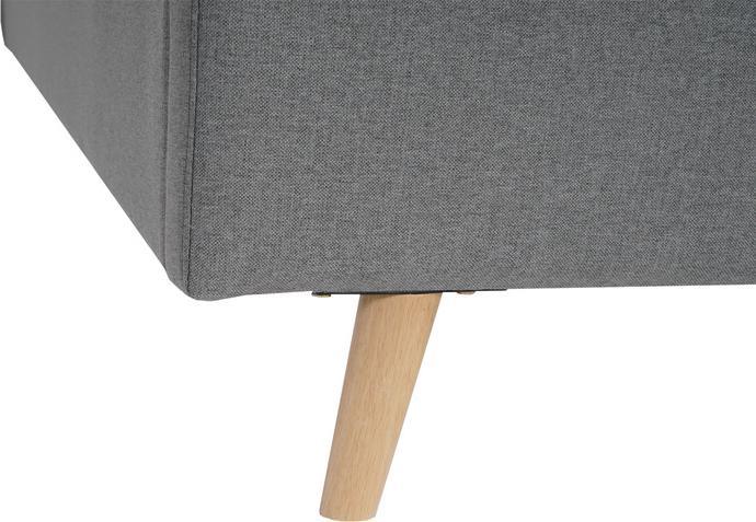 Actual product image Swisshandel24 Upholstered bed HWC-J98, bed double bed bedstead with slatted frame, solid wood 160x200cm grey (160 x 200 cm)
