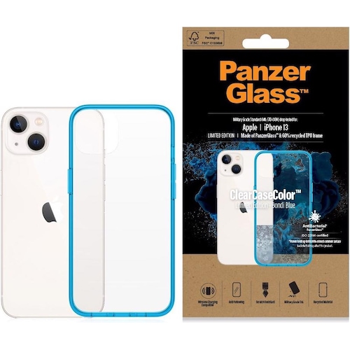 PanzerGlass ClearCaseColor (Apple iPhone 13), Smartphone Hülle, Blau