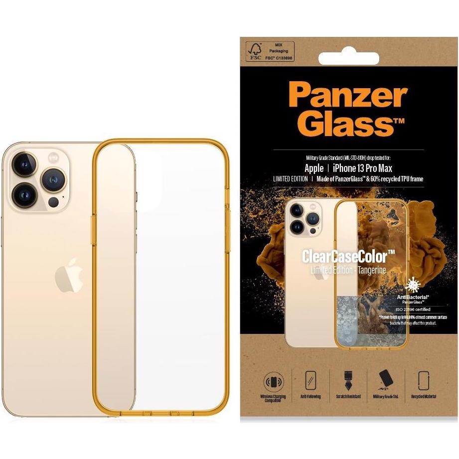 PanzerGlass ClearCaseColor (Apple iPhone 13 Pro Max), Smartphone Hülle, Orange