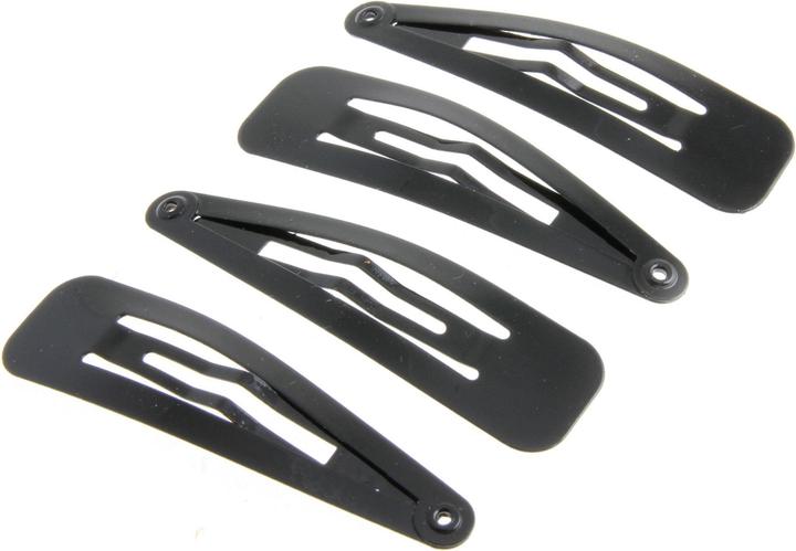 DailyGo Hair clip Click Clack metal 5 cm, black (4 pcs.)