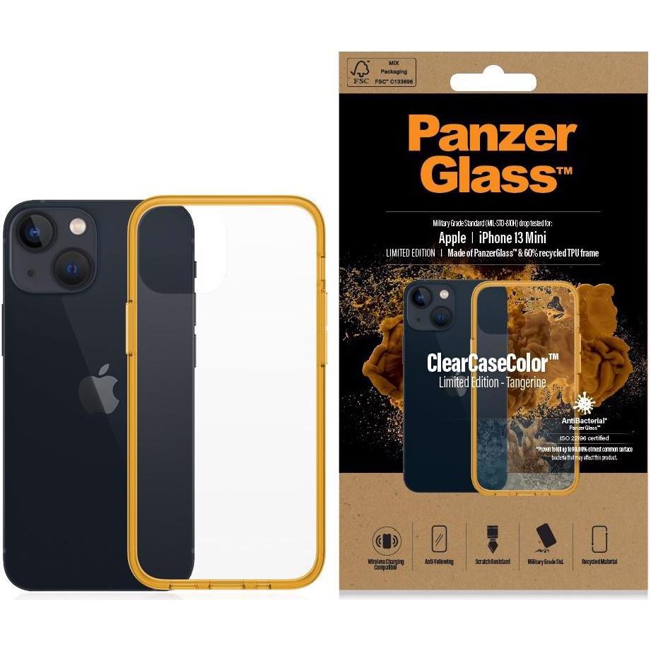 PanzerGlass ClearCase (Apple iPhone 13 mini), Smartphone Hülle, Orange