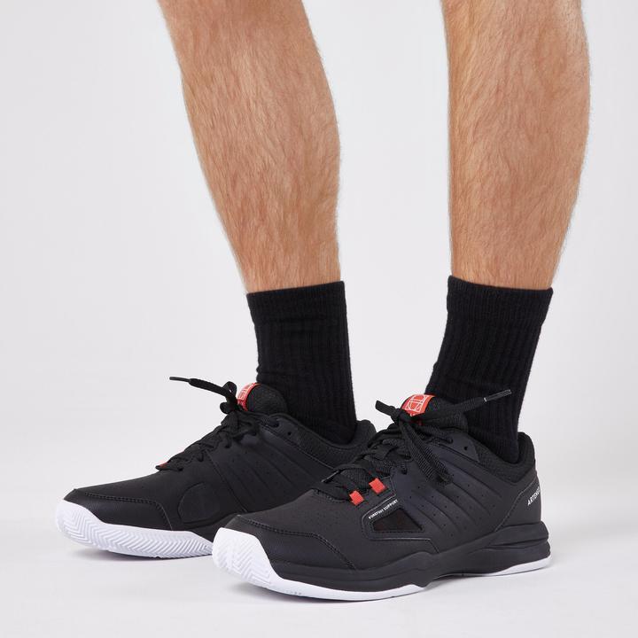 Produktbild Artengo Herren Tennisschuhe Sandplatz - TS 500 schwarz/rot (43)