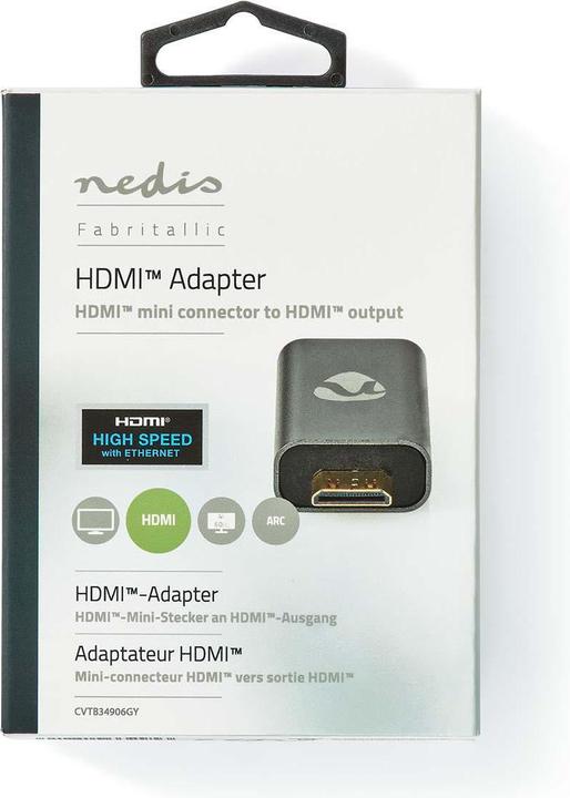 Produktbild Nedis HDMIT Adapter HDMIT Male / HDMIT Mini Connector HDMIT Female / HDMIT Output Gold Plated Straig (HDMI, Mini HDMI, 3.40 cm)