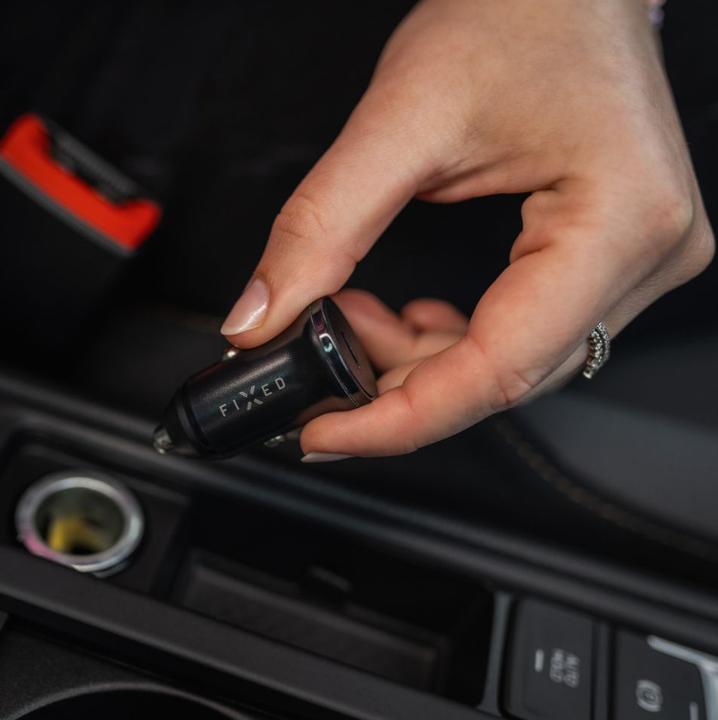 Actual product image Fixed Hurtig Biloplader USB-C 20W PD Sort (20 W)