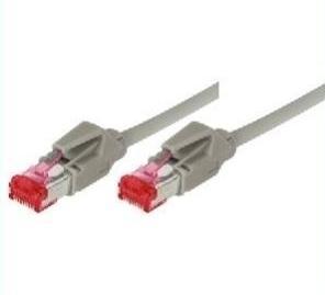 Image du produit Tecline Câble patch S/FTP, PiMF, Cat 6, gris, 3.0 m sans halogène, avec câble Draka et connecteurs Hiroso (S/FTP, CAT6, 3 m)