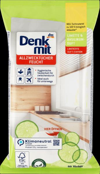 Actual product image dm Denkmit Moist All Purpose Wipes Lime & Basil