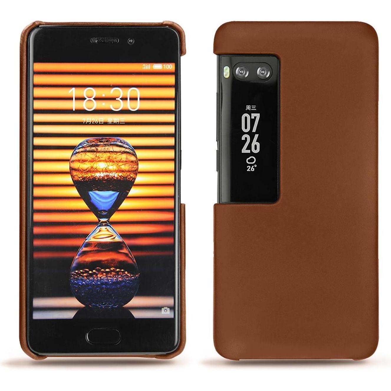 Noreve Lederschutzhülle (Meizu Pro 7 Plus), Smartphone Hülle, Braun