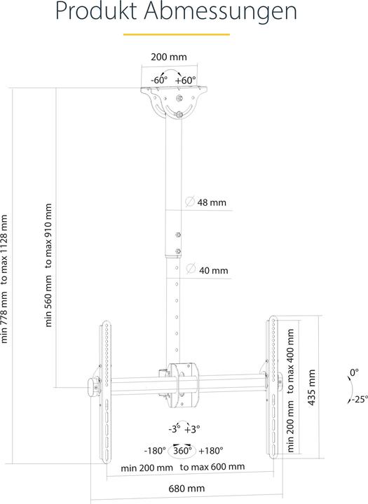 Actual product image StarTech Fpceilptbsp (Ceiling, 50 kg, 37" - 75")