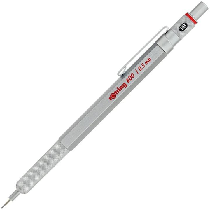 Rotring Automatic pencil 600 0.5 silver - 1904445 (0.50 mm, HB, 1x)