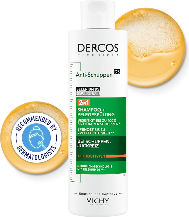 Actual product image Vichy Dercos 2in1 Anti-Dandruff Shampoo 200ml (200 ml, Liquid shampoo)