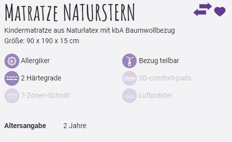 Produktbild Träumeland Kinder- & Jugendmatratze Naturstern (90 x 190 cm)