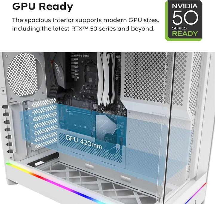 Produktbild Montech HS02 PRO, ATX Mid-Tower PC-Gehäuse, Gaming-PC, High-Airflow, reversibles Layout, stabile geb (ATX, mATX, Mini-ITX)