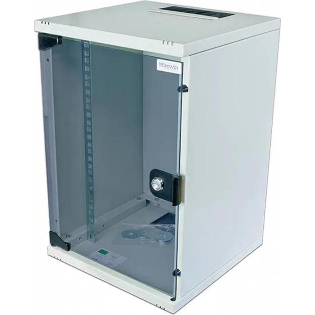Wirewin Wandschrank WCAB 10 312X300X6U 10 / 6HE / Schwarz (5.71 HE, 10 Zoll Rack), Serverschrank, Grau